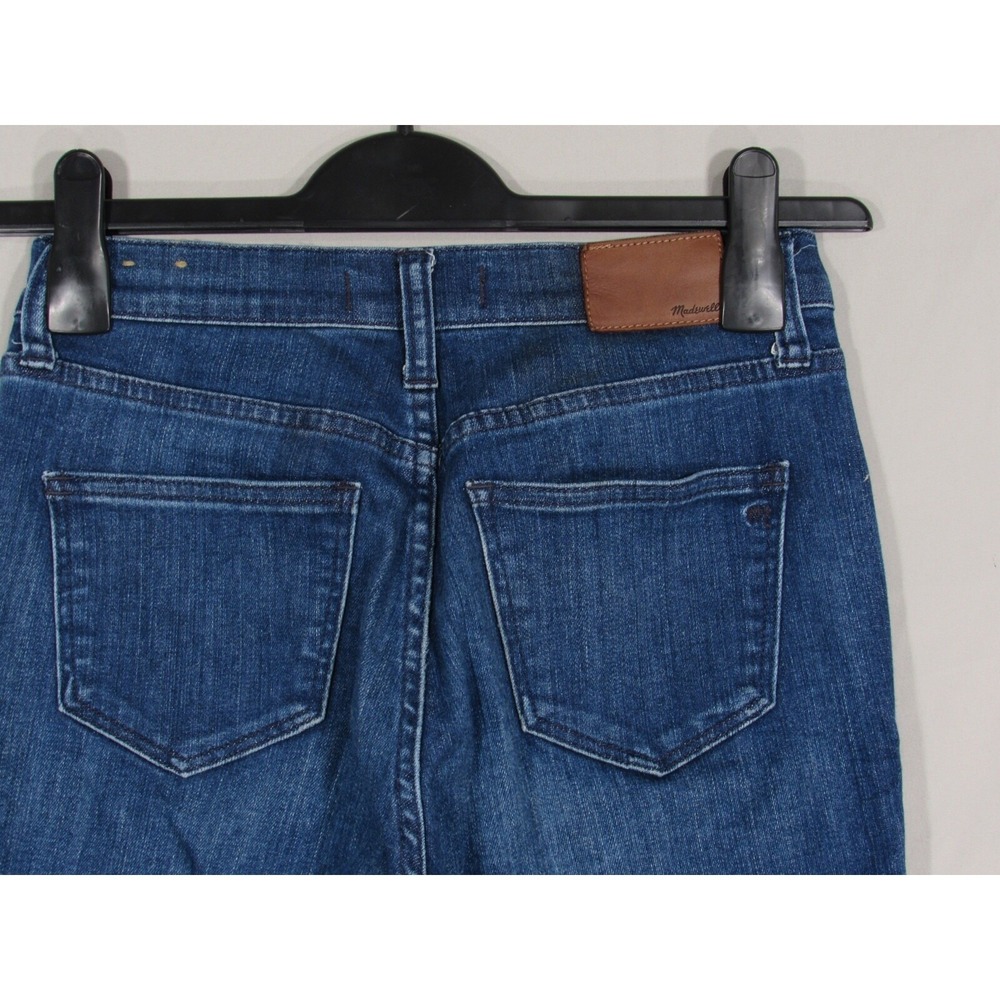MADEWELL 10" High Rise SKINNY SKINNY Stretch Denim FRAYED HEM Blue Jeans Sz 26 - Picture 5 of 6